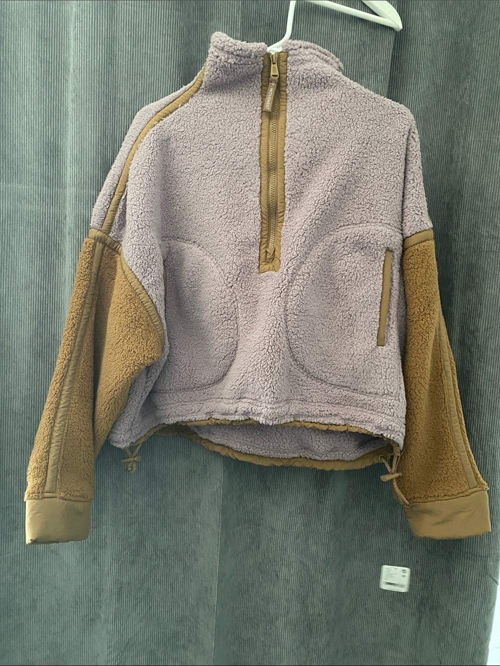 FP Movement by Free People Two-Tone Sherpa Pullover - Twig & Mauve